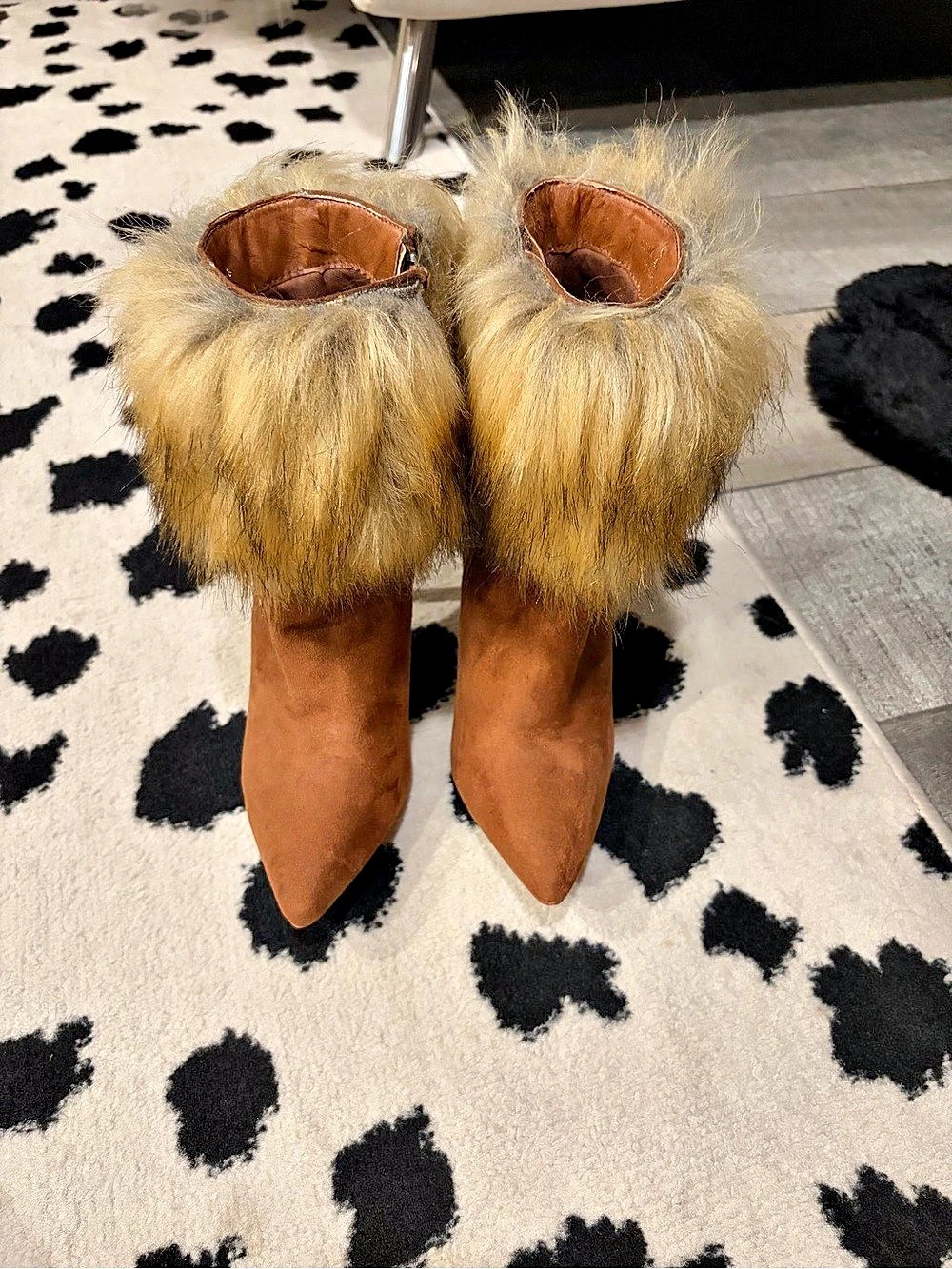 Jeffrey Campbell Thermal Pointed Toe Heeled Boots Brown